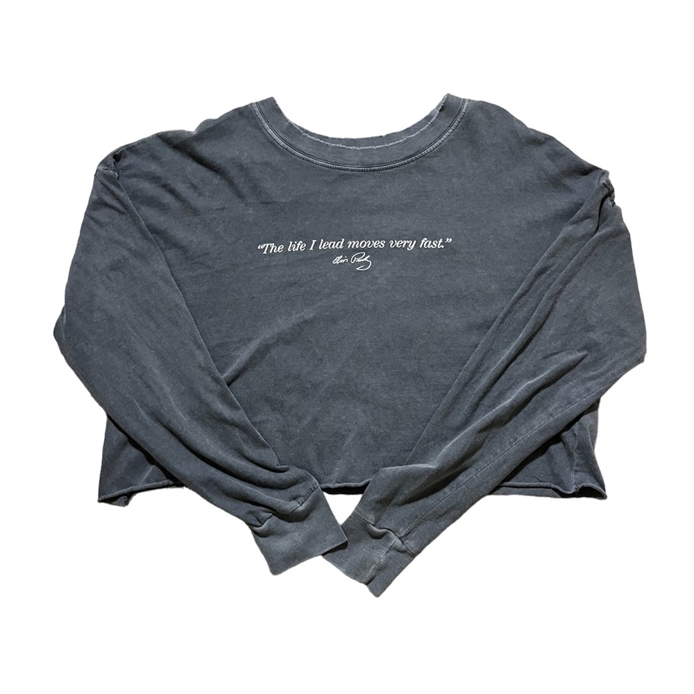 Forever 21, dark gray Elvis Presley loose crop top